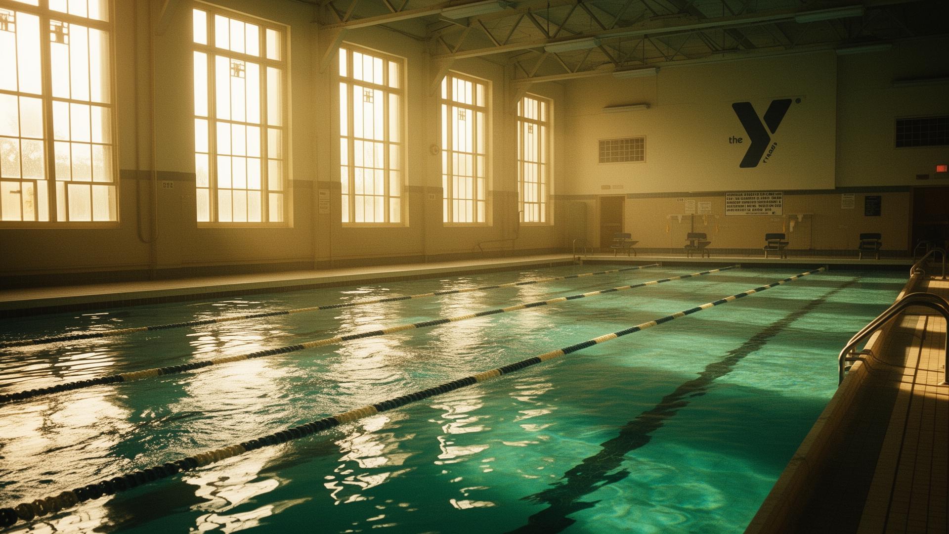 The Valles Pool at the New Canaan YMCA, lit by afternoon sun